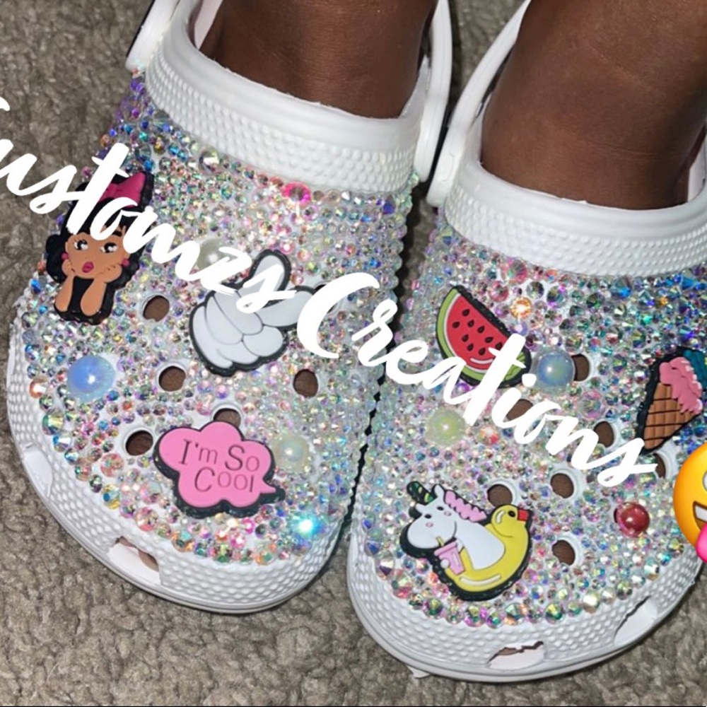 Custom Blinged out toddler girl crocs
